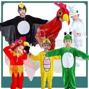 六一童话剧美丽的公鸡儿童动物演出服装啄木青蛙老马鸟表演服幼儿