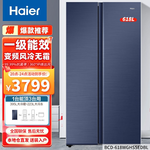 海尔 BCD-618WGHSSEDBL一级变频618升大容量变频对开门家用电冰箱