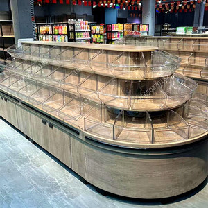 超市零食散称柜干果炒货散货柜食品糖果展示柜休闲食品圆形中岛柜