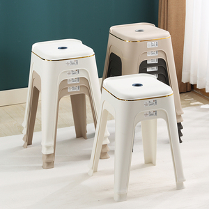 欧式熟胶塑料凳子家用加厚成人椅子高凳现代简约餐桌椅客厅方凳