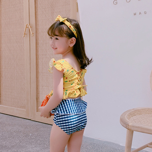 韩国儿童泳衣女孩2024新款可爱比基尼分体儿童游泳衣女童宝宝泳装