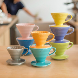 日本有田烧陶瓷咖啡滤杯v60滤杯hario咖啡过滤杯手冲咖啡器具漏斗