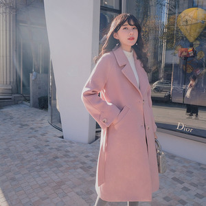 夏奈可可收腰妮子大衣女中长款韩版2018新款ul…版型宽松，