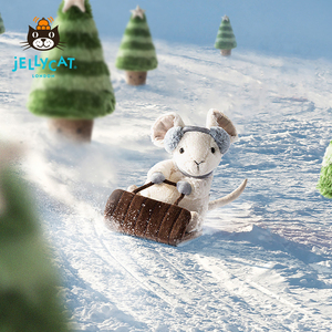 英国Jellycat新品圣诞雪橇小老鼠柔软玩偶毛绒玩具可爱公仔礼物
