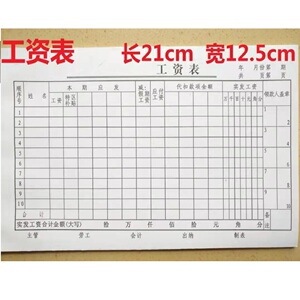 工资表 工资单会计报表薪水发放表薪资表工资本收入凭证 支出凭证