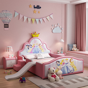 儿童床女孩公主床少女梦幻城堡卡通床分床神器儿童间家具组合套
