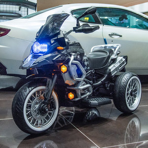 超大儿童电动摩托车可坐大人双人带宝宝三轮车男女宝宝充电玩具车