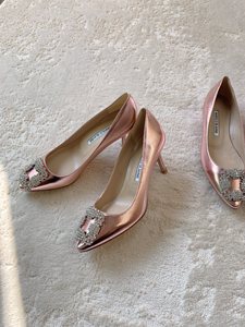 正品代购Manolo Blahnik/MB 钻扣高跟鞋时尚休闲女鞋单鞋平底鞋