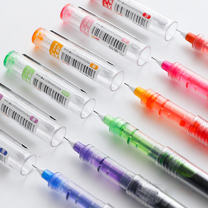 白雪透明彩色0.5mm中性笔针管学生新流行手账水笔创意韩款清新X55