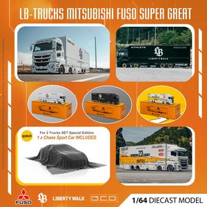 GCD 1:64 LBWK三菱Mitsubishi双授权LB-TRUCKS卡车集装箱模型
