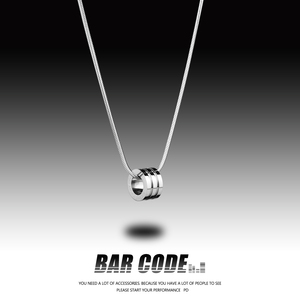 BAR CODE 原创简约设计圆弧钛钢项链男女款潮酷ins小众高级感吊坠