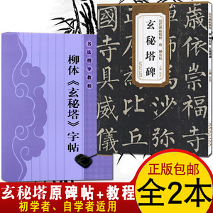 柳公权玄秘塔碑 原帖+教程 全2册 字帖柳体毛笔字帖教程柳公权楷书毛笔书法教程 毛笔古代字帖临摹范本