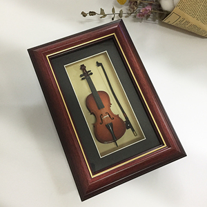 迷你小提琴摆件手风琴吉他礼物装饰品家居酒柜工艺品乐器大提相框