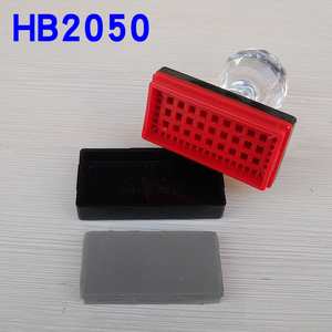 HB2050长方印章材料批发 20*50mm 水晶柄壳 配7mm金印垫 3.0元/套