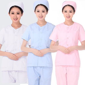 女护士分体套装两件套医院工作服母婴护理服装夏装短袖无领薄款