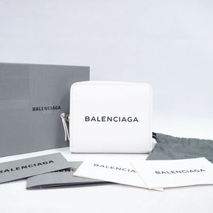 二手 Balenciaga 巴黎世家 经典小白 厚款短款钱包