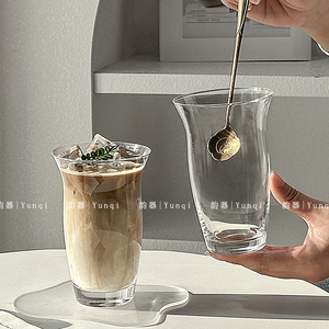 韵器ins风水晶无铅玻璃杯果汁杯古典宽口杯冷萃浓缩咖啡冰美式