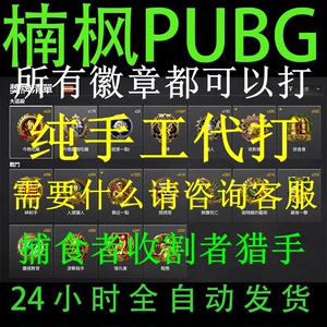 PUBG绝地求生代练竞技排位奖牌金标徽章成就捕食者掠食猎手收割者