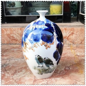 超值推荐景德镇陶瓷器台面花瓶 窑变瓷 方南作品硕果名人名作花器