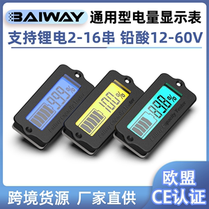 12V24V36V48V60V三元锂电池铅酸蓄电池电量显示器电压电量表LY6W