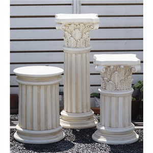 欧式罗马柱摆件家居客厅玄关装饰复古做旧花园庭院阳台底座盆垫