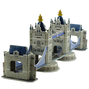 加大号伦敦双子塔桥建筑模型3d拼图立体纸质学校组装比赛用玩道具