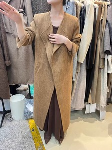 韩国东大门女装秋季韩版通勤V领气质系带收腰长袖宽松风衣外套潮