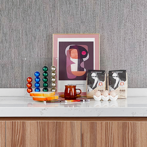 厨房摆件饰品样板房间软装抽象装饰画仿真鸡蛋面包道具咖啡胶囊架