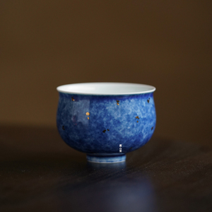 震山堂手工大号主人杯单个茶杯洒蓝洒绿釉创意紫色陶瓷杯品茗杯