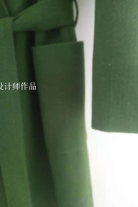 韩版宽松羊毛呢女大衣新款深绿色单面羊绒高级定制20天发
