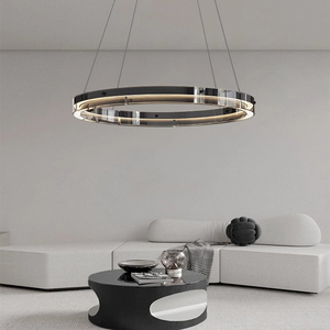 意式客厅吊灯现代简约大气创意设计师高端圆环极简玻璃卧室吊灯具