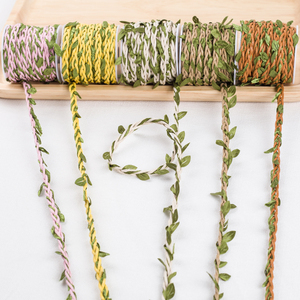 彩色麻绳幼儿园环创装饰墙创意手工diy材料森系树叶编织蜡绳藤条