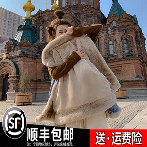 韩版加绒加厚牛仔外套女冬季2024年新款设计感皮毛一体羊羔毛棉服