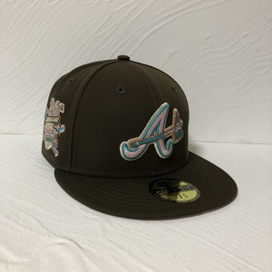 New era棕色亚特兰大勇士队全封帽子atlanta braves纪念款棒球帽
