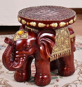仿木大象摆件实木换鞋凳子木雕红木树脂工艺品招财风水象镇宅纳福