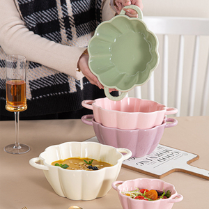 奶油风双耳大汤碗家用2024新款餐具大号螺蛳粉泡面碗高级感盛汤盆