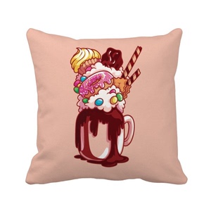 甜甜圈巧克力饼干冰淇淋方形抱枕靠枕沙发靠垫双面含芯礼物