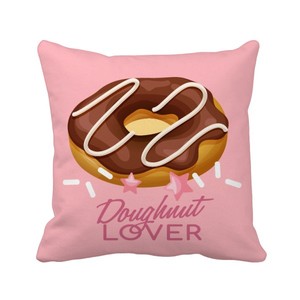 西式巧克力甜品甜甜圈设计方形抱枕靠枕沙发靠垫双面含芯礼物