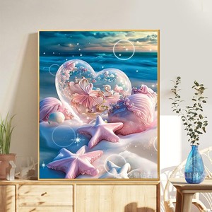 浪漫风景钻石画2024新款粉色海星点贴钻十字绣客厅卧室满钻手工粘