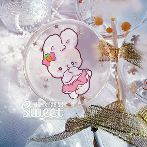 可爱白兔手工定制棒棒糖 小兔子糖果 粉嫩害羞兔宝水晶硬糖 礼物