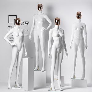 模特道具女全身服装店展示架假人人体亮白金头橱窗女装衣服模特架