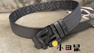 Fendi/芬迪 经典 百搭 FF字母扣头腰带 老花纹 小牛皮 男士皮带