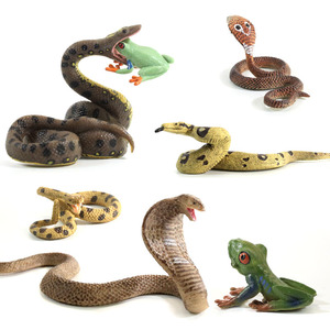 仿真实心眼镜蛇蟒蛇响尾蛇儿童小青蛙整蛊玩具小蛇爬行类动物模型