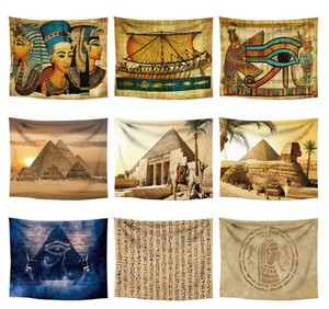 埃及金字塔法老神像挂毯复古壁画背景布狮身人面挂布家居装饰挂画