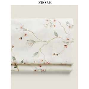 Zara Home 樱花印花卧室柔软纯棉上层床单床品单件 47111089710