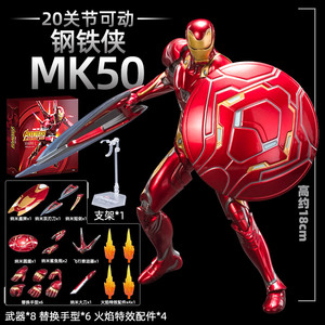 中动正版漫威钢铁侠MK50复仇者联盟手办玩具模型MK3马克系列发光1