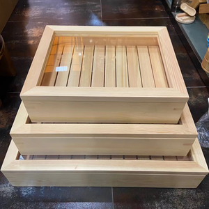 日式木制带盖刺身盒鱼盒三纹鱼盒板前用木盒牛肉盘盒日本料理餐具