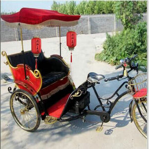 电动助力旅游观光人力三轮黄包车中国传统款式古典观光三轮车