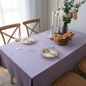 香芋紫色桌布轻奢风长方形家用台布艺天鹅绒布加厚小清新甜品台