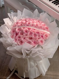 520情人节19朵33朵粉红玫瑰花束鲜花速递同城店北京广州配送女友